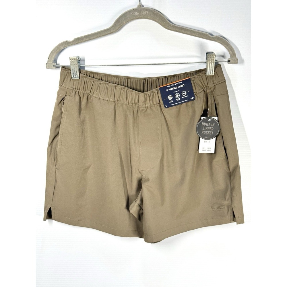 NWT New Hollister Men's Hybrid 5" Shorts Stretch Size Small Casual Light Brown